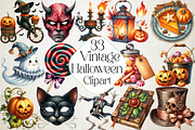 Vintage Halloween Clipart, an Illustration by DreamPrint404 (Thumbnail 1 of 4)