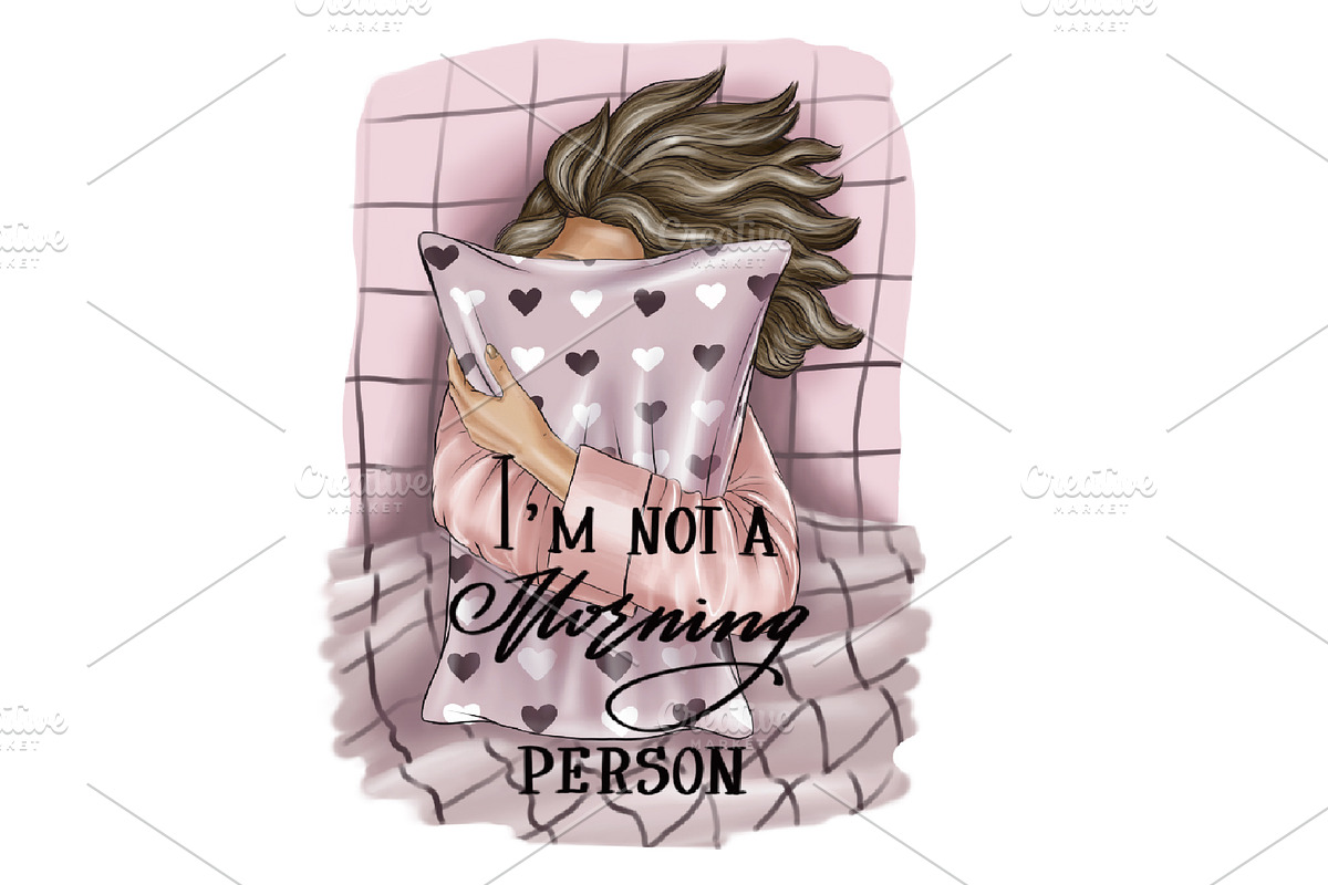 Sleeping girl, png clip-art, a Person Illustration by KupalinaArt (Photo 4 of 8)