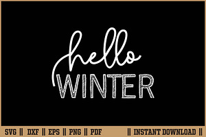 Hello Winter Winter Quote Design SVG, a Seasonal Illustration by Handy Arts Studio