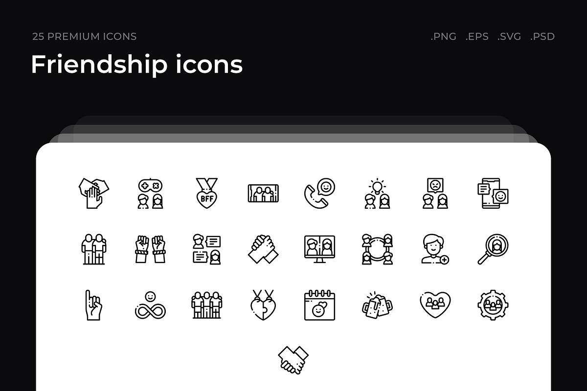 Friendship icons, an Outline Icon by Wencory (Photo 1 of 2)