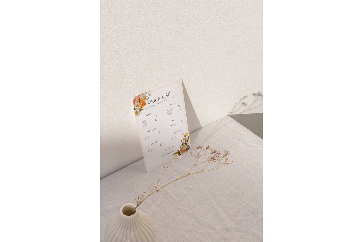 Floral Price List Canva Template, a Flyer Template by Hellohastore (Photo 6 of 11)