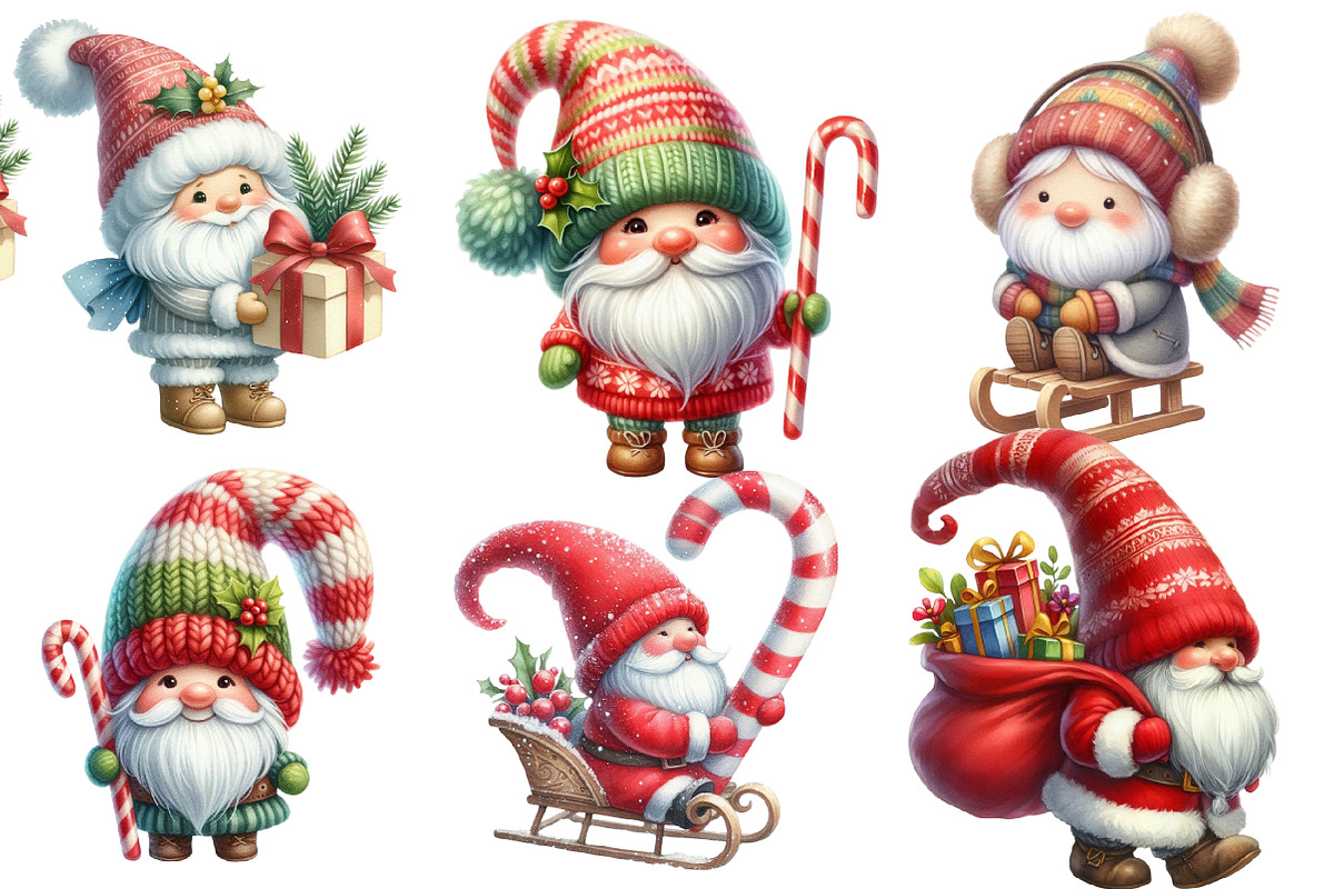 christmas, gnome clipart, an Illustration by Designworld (Photo 4 of 4)