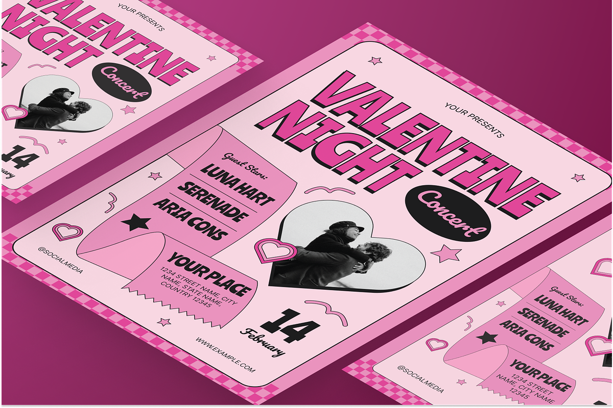 Valentine Concert Flyer Set, a Flyer Template by Annora Studio (Photo 2 of 6)