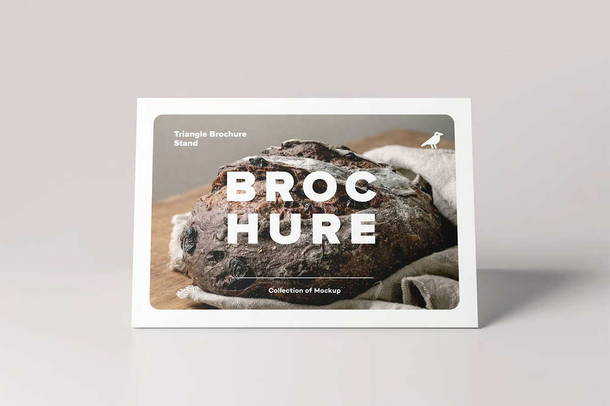 Triangle A5 Brochure Stand Mock-up, an Advertising Mockup by zippypixelstudio (Photo 10 of 10)