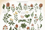 Watercolor vintage garden set, an Object Graphic by OrangePeafowlArt (Thumbnail 2 of 18)