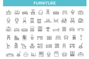 Furniture Vector Icons, an Outline Icon by Tettygreen