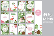 12 cute tropical design cards1#, a Card Template by Piixypeach (Thumbnail 2 of 3)