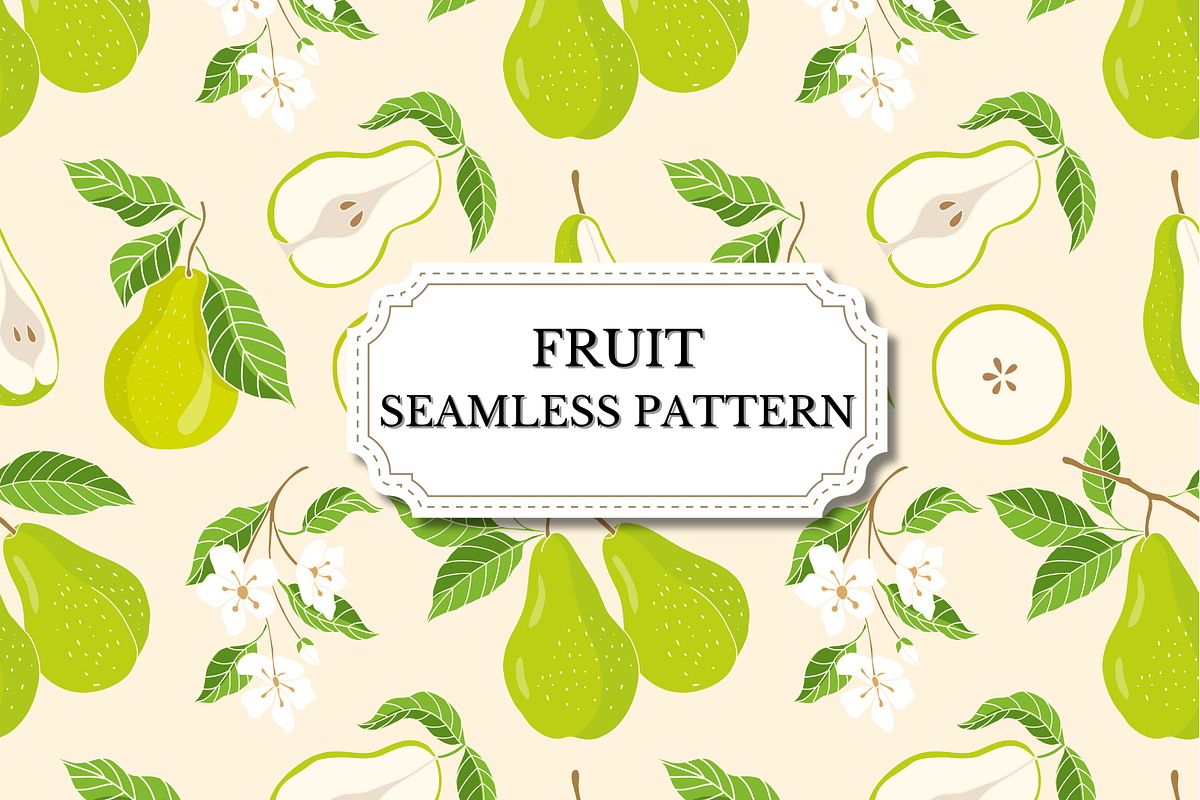 Pear Seamless Pattern, a Pattern Graphic by wind mill (Photo 1 of 4)