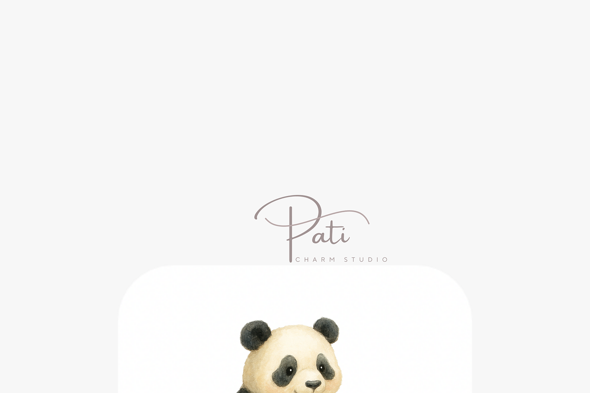 25 Cute Panda Clipart, an Animal Illustration by Pati Charm Studio (Photo 6 of 8)