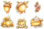 Thanksgiving Clipart, an Illustration by DreamArtGraphic (Thumbnail 3 of 5)