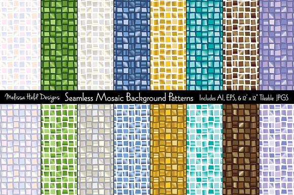 Seamless Mosaic Background Patterns preview 8