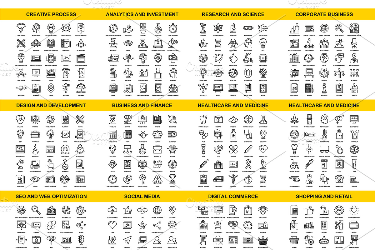 1080 Line Web Icons, an Outline Icon by Maxim_Basinski (Photo 2 of 2)