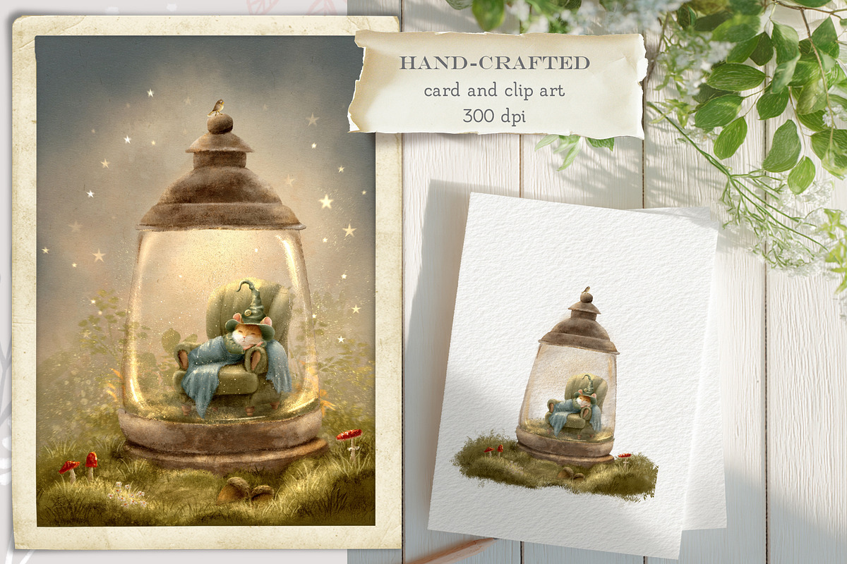 Lantern Mouse clipart Print & Poster, an Animal Illustration by AlenaVlasko stock Market (Photo 1 of 4)