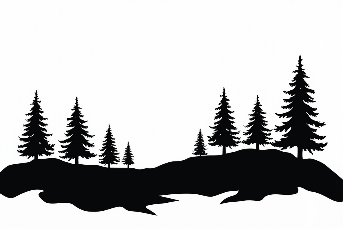 Pine Forest Silhouette Bundle, an Object Graphic by balal (Photo 9 of 16)
