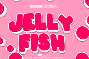 Jelly Fish Vector 3d Editable Text