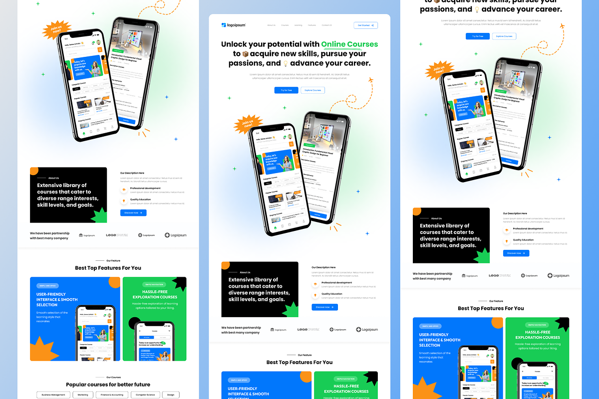 ProLearnify - Online Course Landing, a Landing Page Template by SquidPixey (Photo 5 of 5)