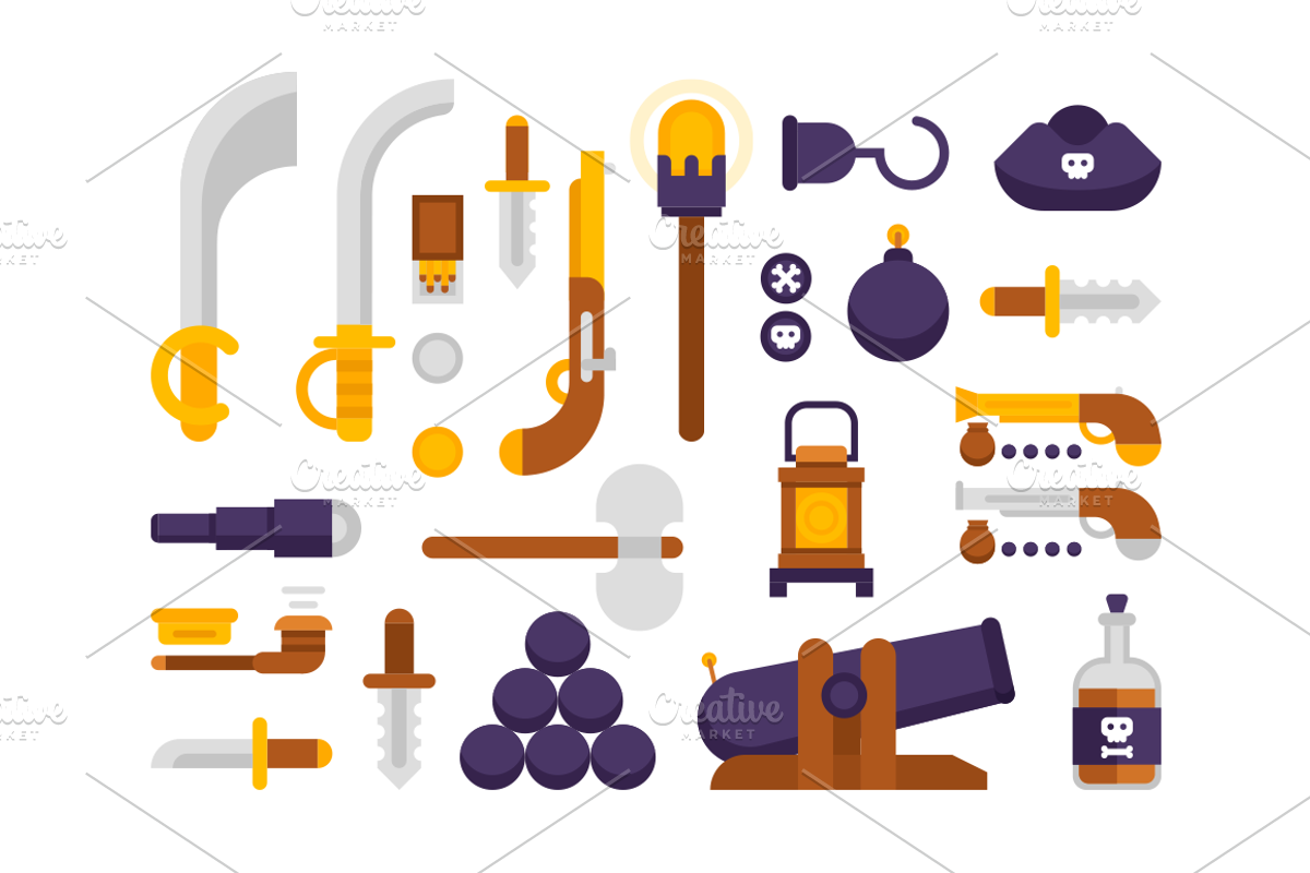 The big set of pirate illustrations, an Illustration by Bezvershenko (Photo 7 of 7)