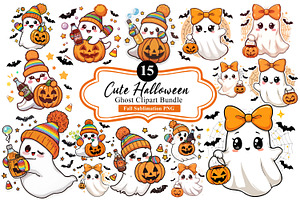 Cute Halloween Ghost Sublimation PNG, an Illustration by Artonix