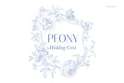 Peony Wedding Crest, an Object Graphic by Encre Studio (Thumbnail 1 of 5)