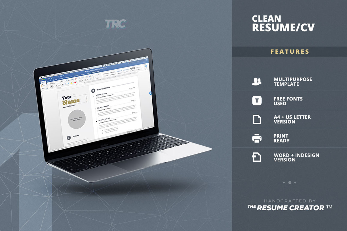 Clean Resume/Cv Template Volume 1, a Resume Template by TheResumeCreator (Photo 3 of 6)