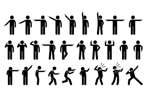 Pointing Finger Man Stick Figure