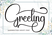 Greeting | Script Font, a Handwritten Font by Scratchones (Thumbnail 1 of 9)