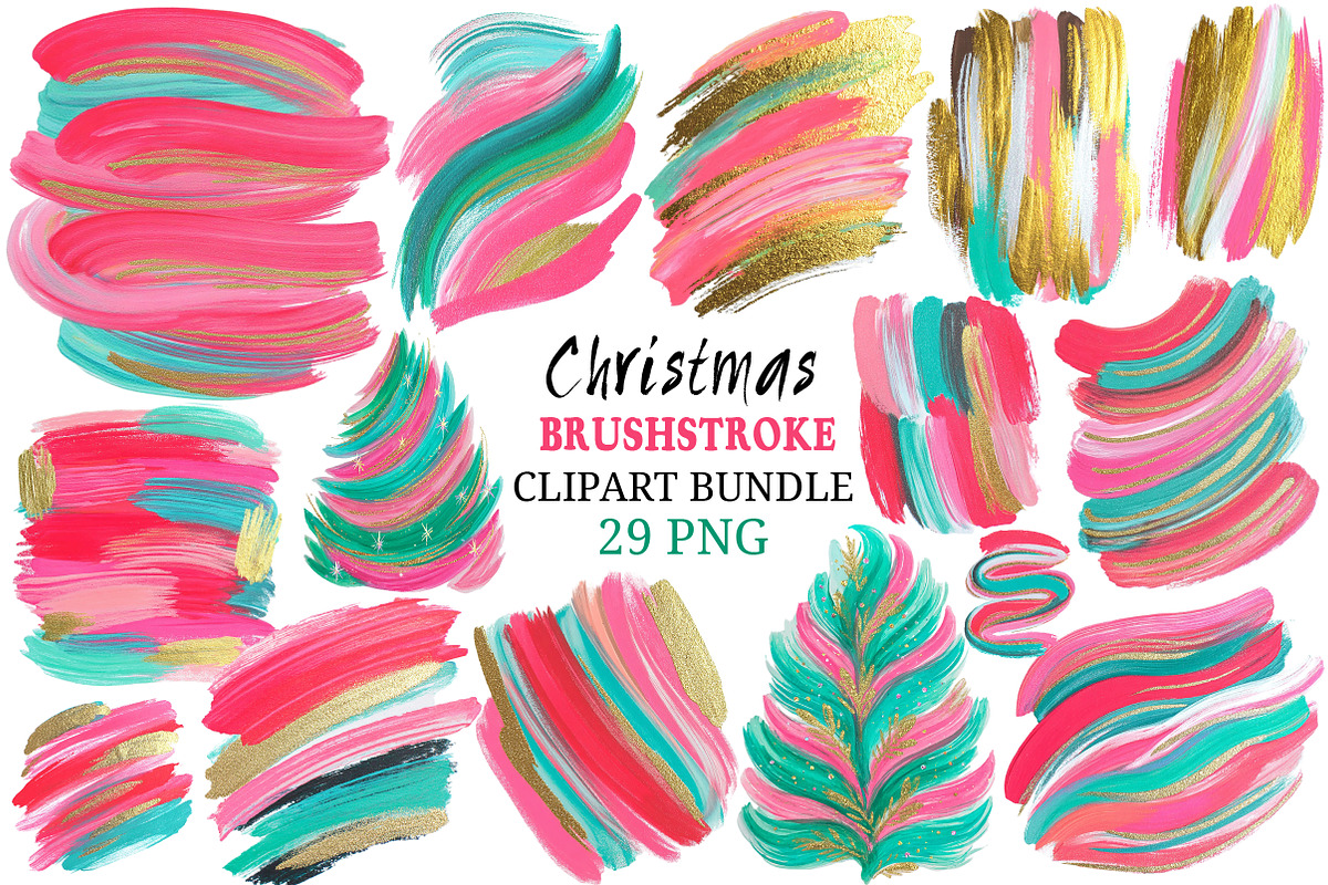 Christmas Brushstroke PNG, an Illustration by Craft Nest (Photo 1 of 2)