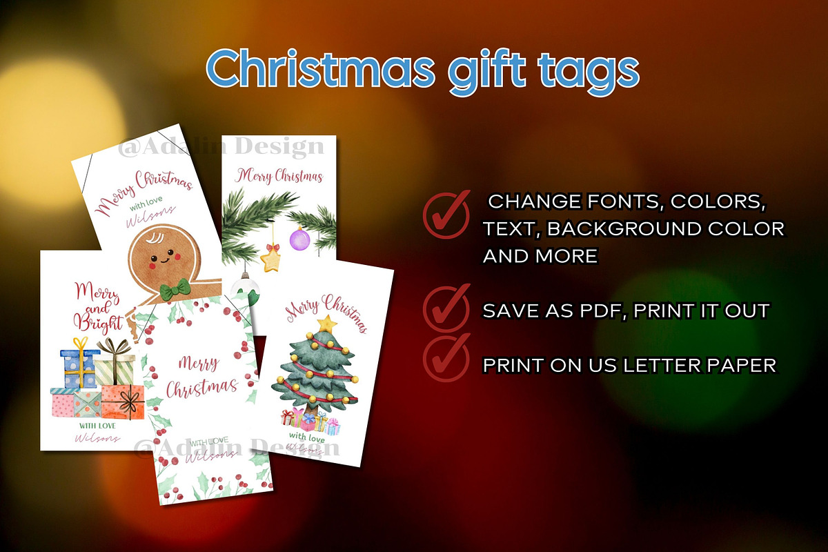 10 Christmas gift tags - Canva, a Print Template by Adalin Shop (Photo 7 of 9)