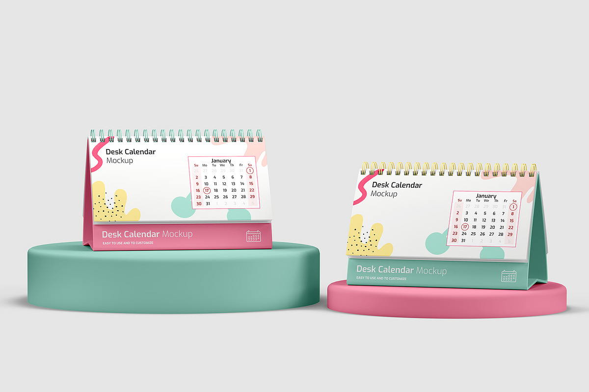 Desk Calendar Mockup - 6 views, a Packaging Mockup by Illusiongraphic (Photo 2 of 19)