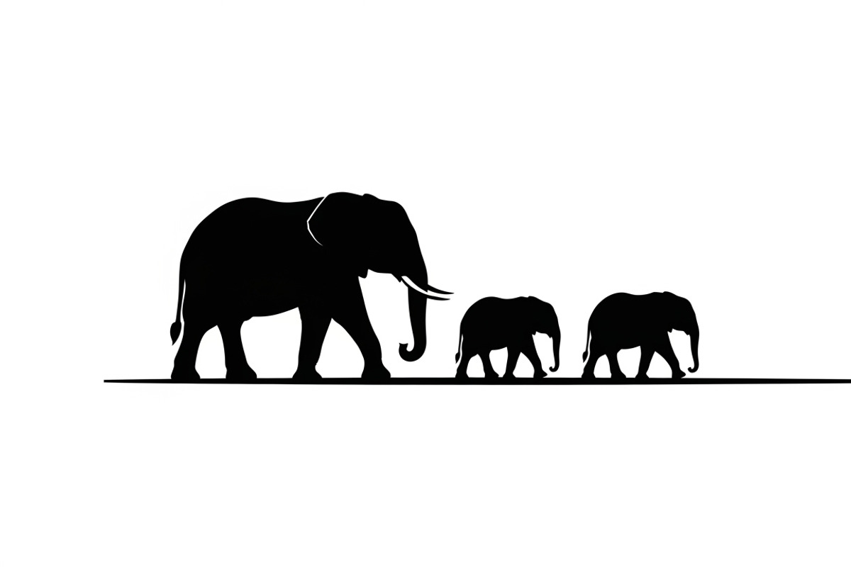 elephant family silhouette design, an Illustration by Amazin_art (Photo 16 of 51)