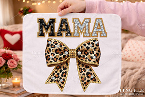 Leopard Bling Mama PNG, an Illustration by Canvas Craft