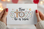 Retro True Story He Is Risen PNG, an Illustration by Canvas Craft (Thumbnail 3 of 7)