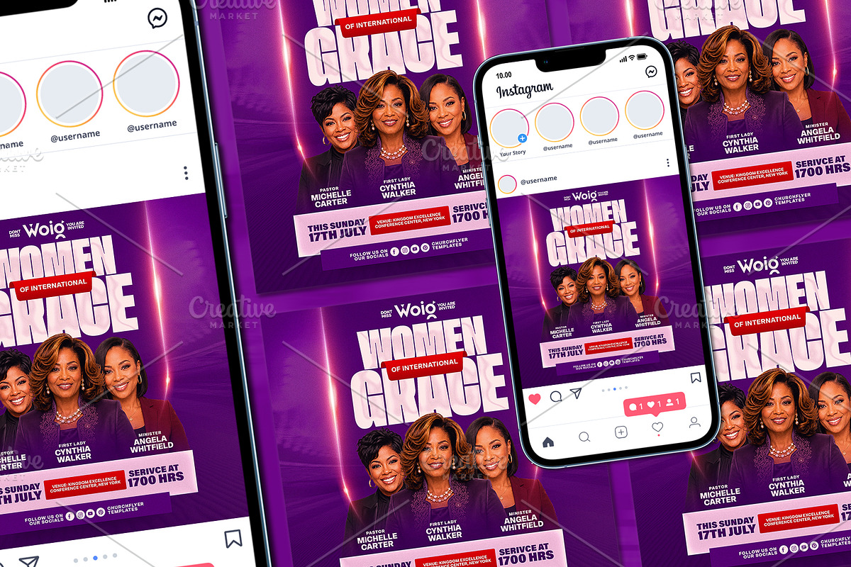 Women of Grace Church Flyer Template, a Social Media Template by church flyer templates (Photo 9 of 10)