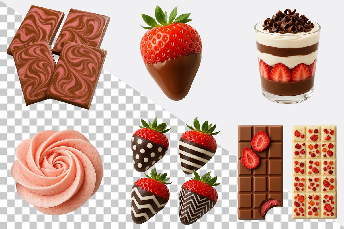 Watercolor Chocolate Strawberry Clip, an Illustration by SVGArt (Photo 6 of 7)