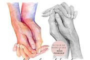 Hand in Hand Color & Grayscale PNG, a Person Illustration by EkaterinaViArt (Thumbnail 6 of 6)