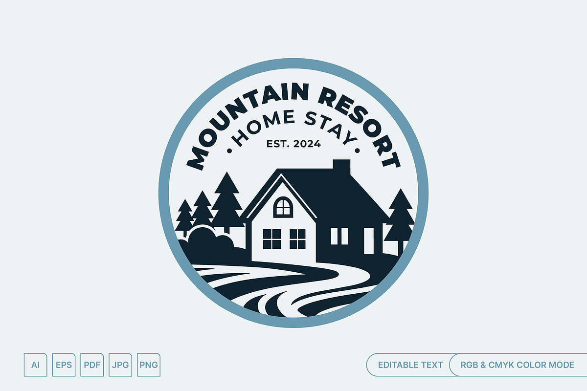 Mountain Resort Badge Logo, a Branding & Logo Template by muhisya (Photo 1 of 2)