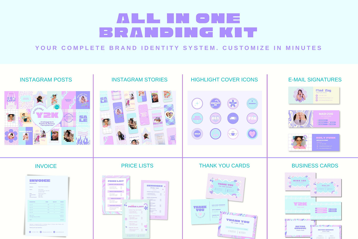 Y2K Branding Starter Kit Templates, a Branding & Logo Template by Hell Yeah Designs (Photo 4 of 20)