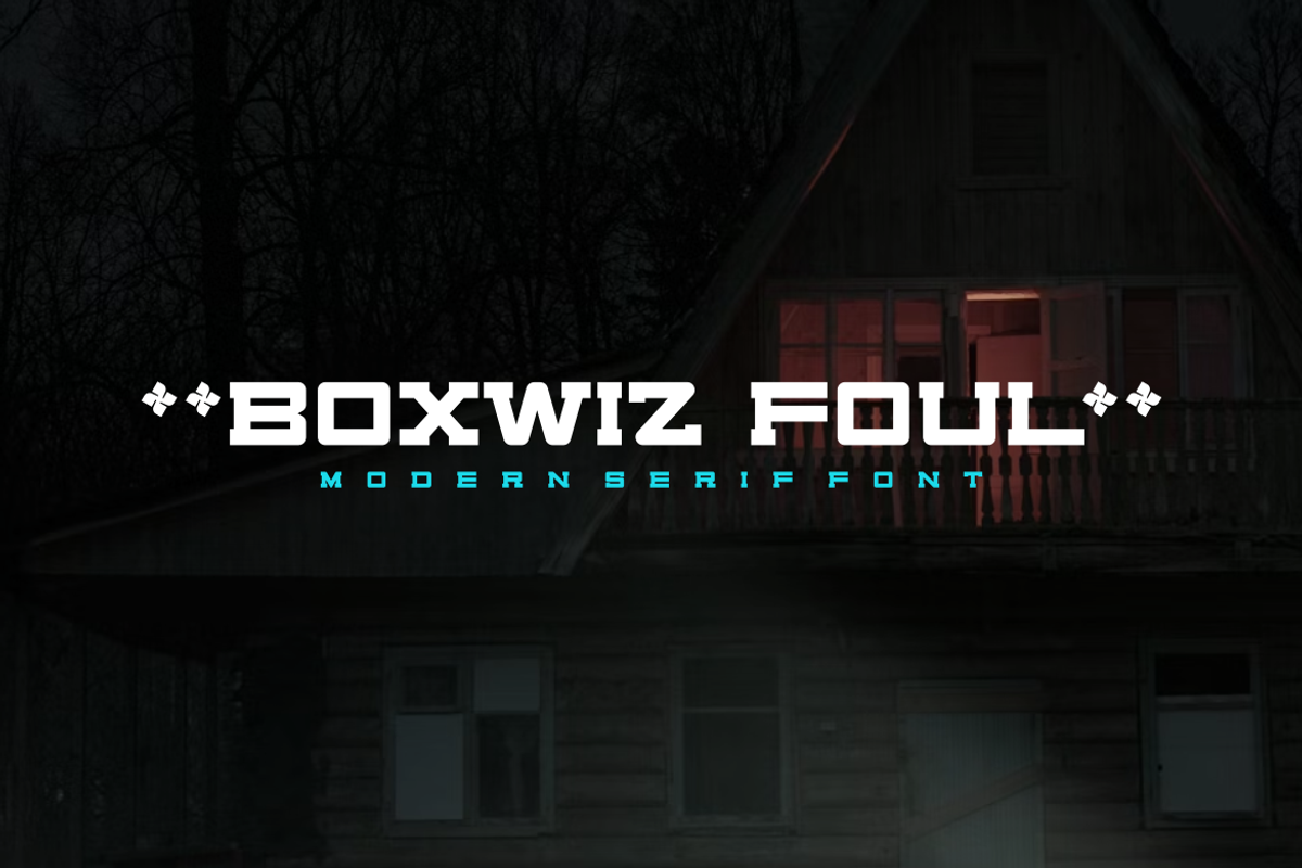Boxwiz Foul - Font, a Serif Font by artchiles_design (Photo 3 of 5)