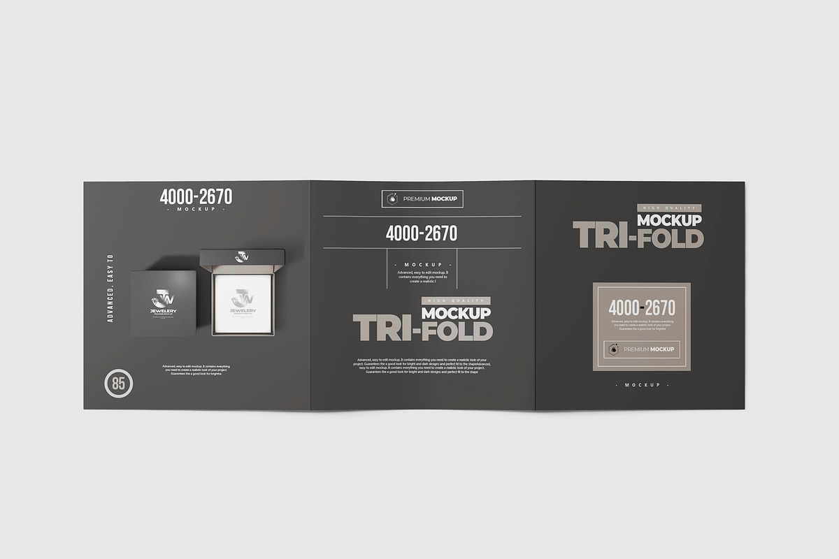 Tri-Fold Square Brochure Mock-up 1, a Print Template by Nevada63 (Photo 1 of 3)