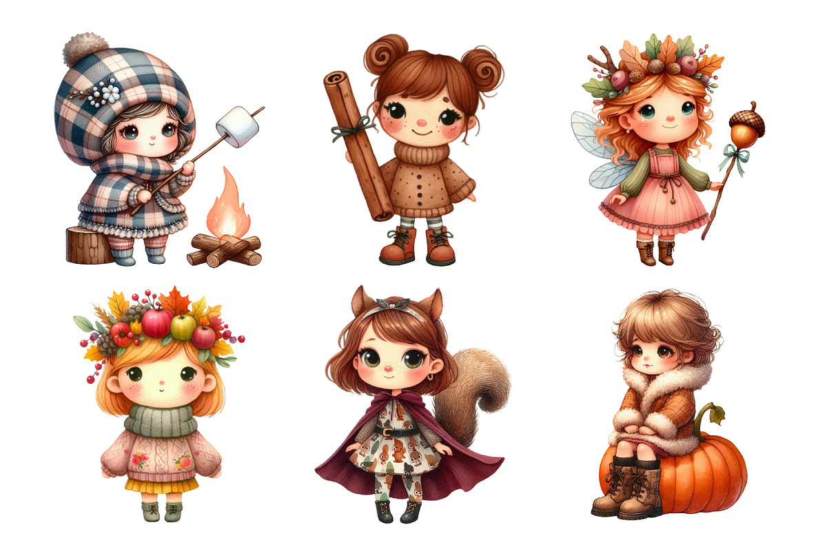 Autumn Quirky Cute Little Kids, an Illustration by Daily.Designs (Photo 2 of 5)