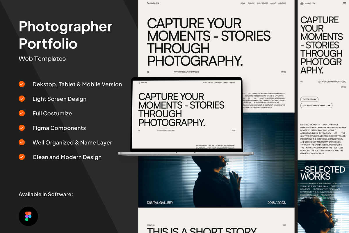 Mario - Photographer Landing Page, a Landing Page Template by SundayWorkTeam (Photo 1 of 4)