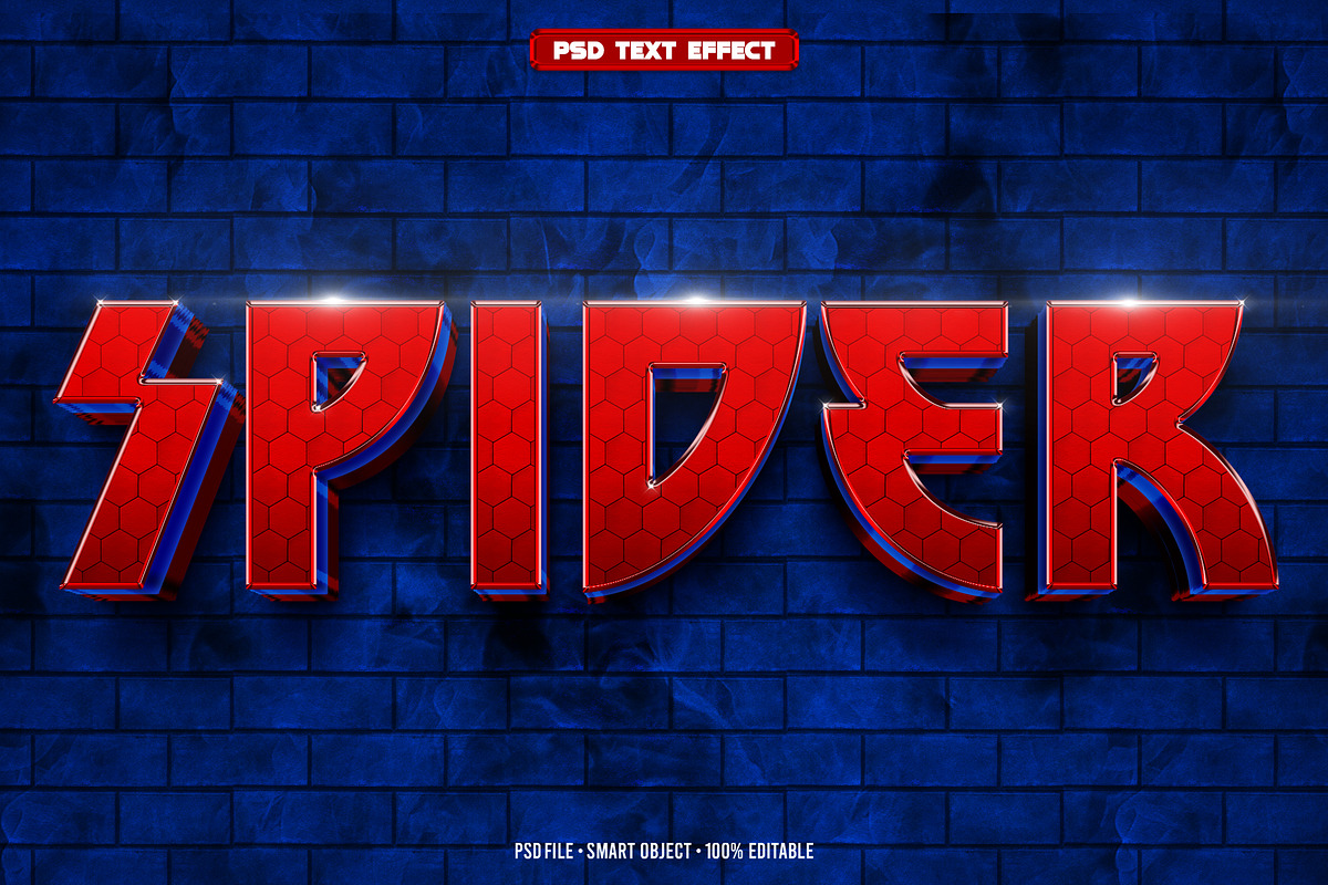 Spider 3D editable text effect, a Layer Style Add-On by Hello Muh (Photo 1 of 2)