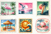 Retro Summer Postage Clipart, an Illustration by Libby Wishes (Thumbnail 2 of 5)
