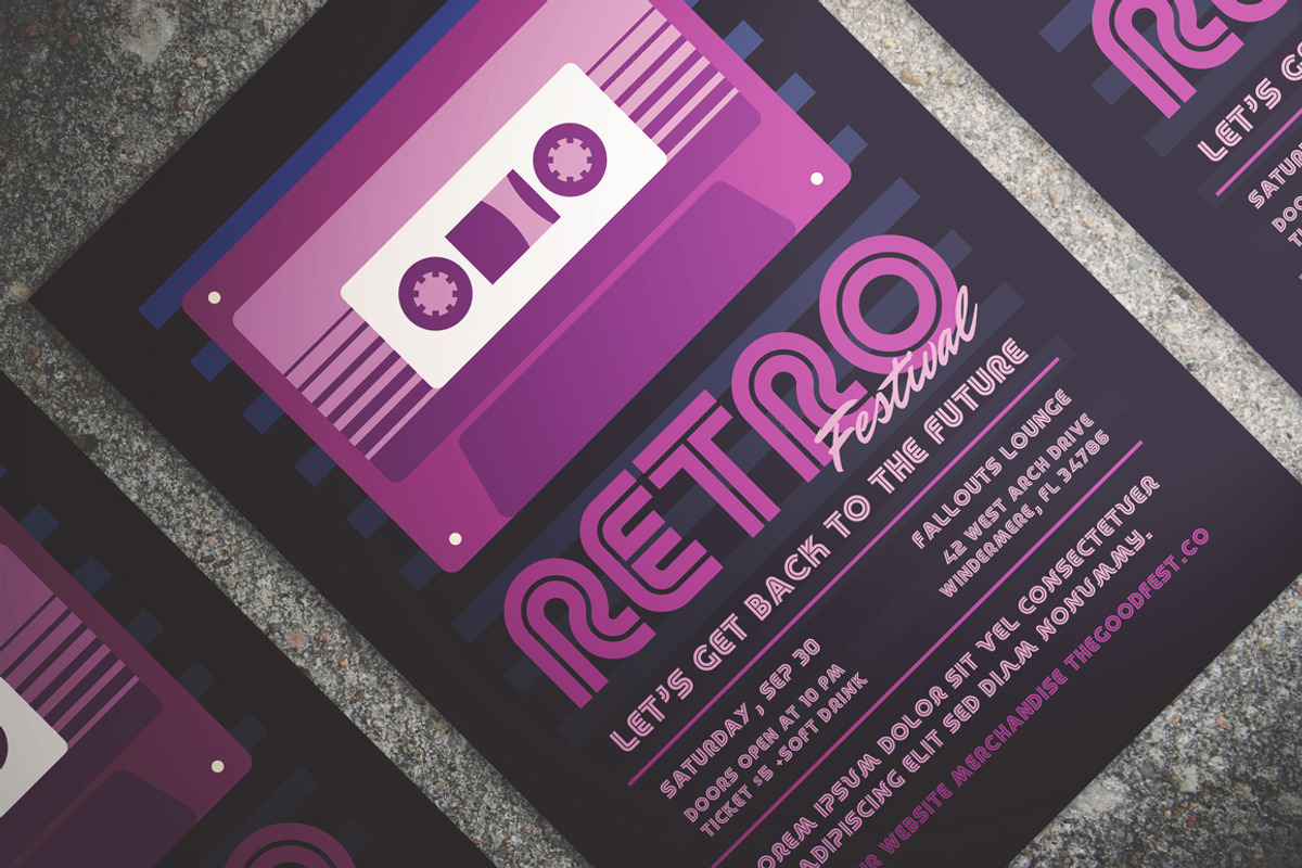 Retro Music Festival Flyer, a Flyer Template by The Good Store (Photo 1 of 3)