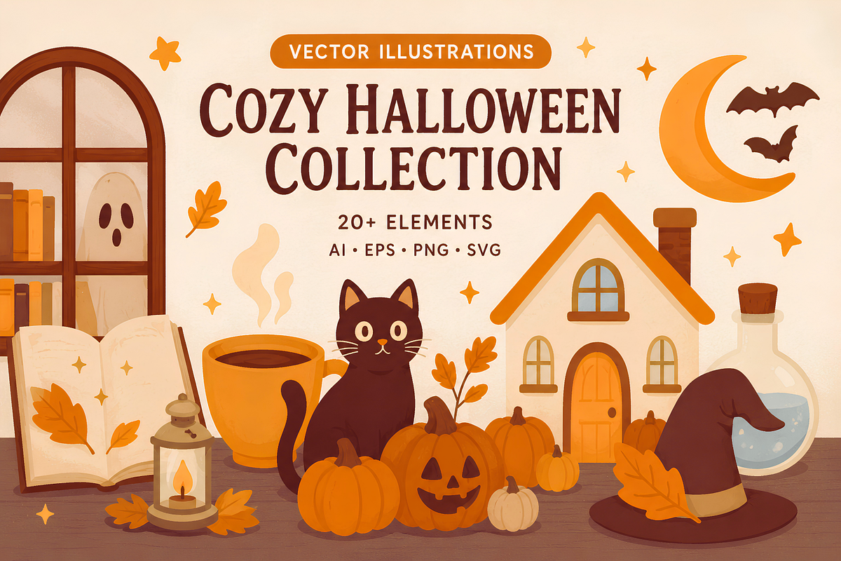 Cozy Halloween Collection, an Object Illustration by uStickery (Photo 2 of 3)