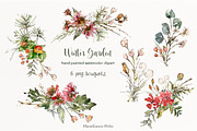 Winter Garden Watercolor Collection, a Seasonal Illustration by MariaScaroniAtelier (Thumbnail 4 of 6)
