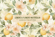 LEMONS & FLOWERS Seamless Pattern, a Pattern Graphic by AYAKA Studio Co. (Thumbnail 1 of 9)