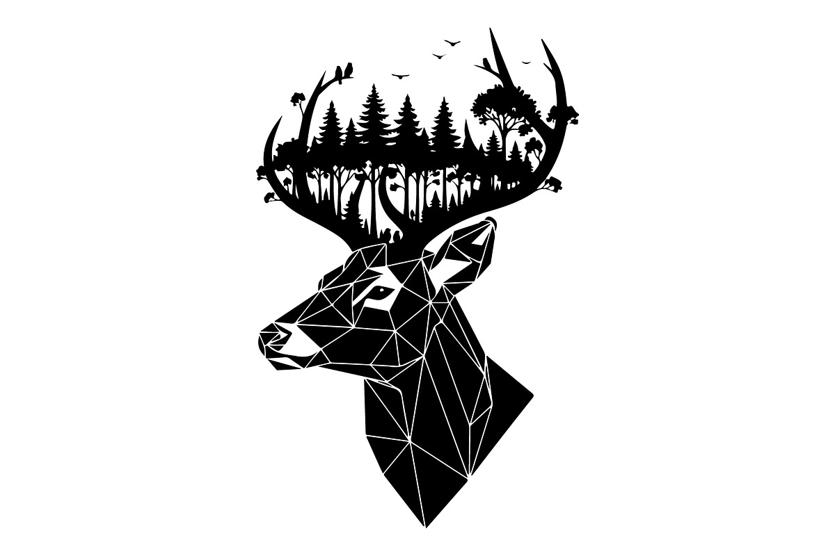 Deer Antler Silhouette Bundle, an Object Illustration by yasushie (Photo 30 of 31)