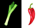 Watercolor set of vegetables, a Food Illustration by Color_Brush (Thumbnail 3 of 7)