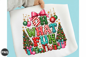 Retro Oh What Fun Christmas PNG, a Seasonal Illustration by designcity5